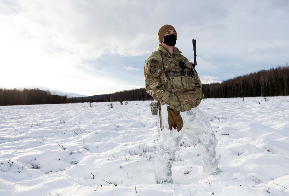 ‘Denali’ paratroopers and AKARNG aviators conduct aerial resupply training at JBER