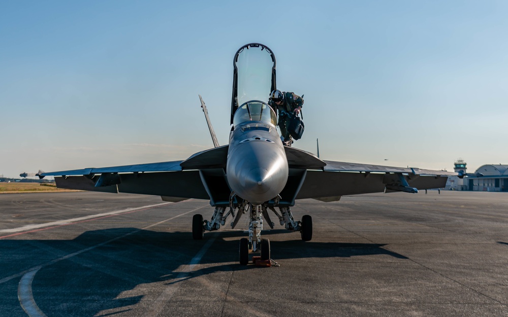 Eagles of Strike Fighter Squadron (VFA) 115 Fly Out of NAF Atsugi