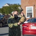 nformation Systems Technician 1st Class Ryan Arsenault recieves ball cap for getting his Basic Historian qualifiication aboard the USS Constitution.