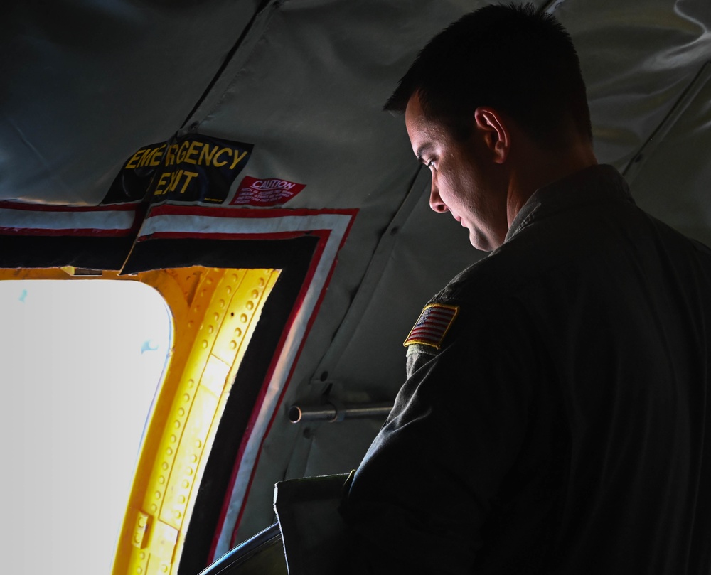 KC-135R Stratotanker refuels Navy P-8 Poseidon