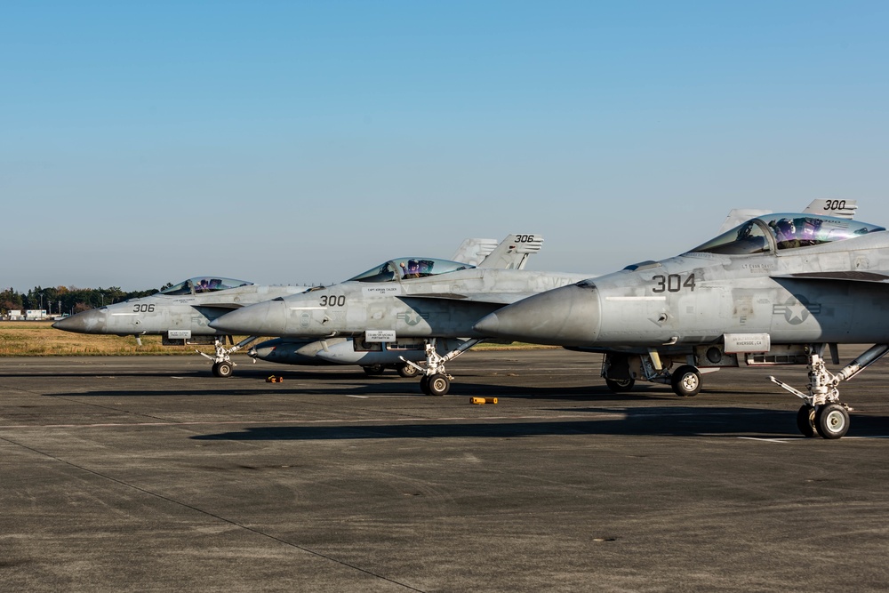 Strike Fighter Squadron 115 (VFA-115) Eagles fly out of Naval Air facility Atsugi