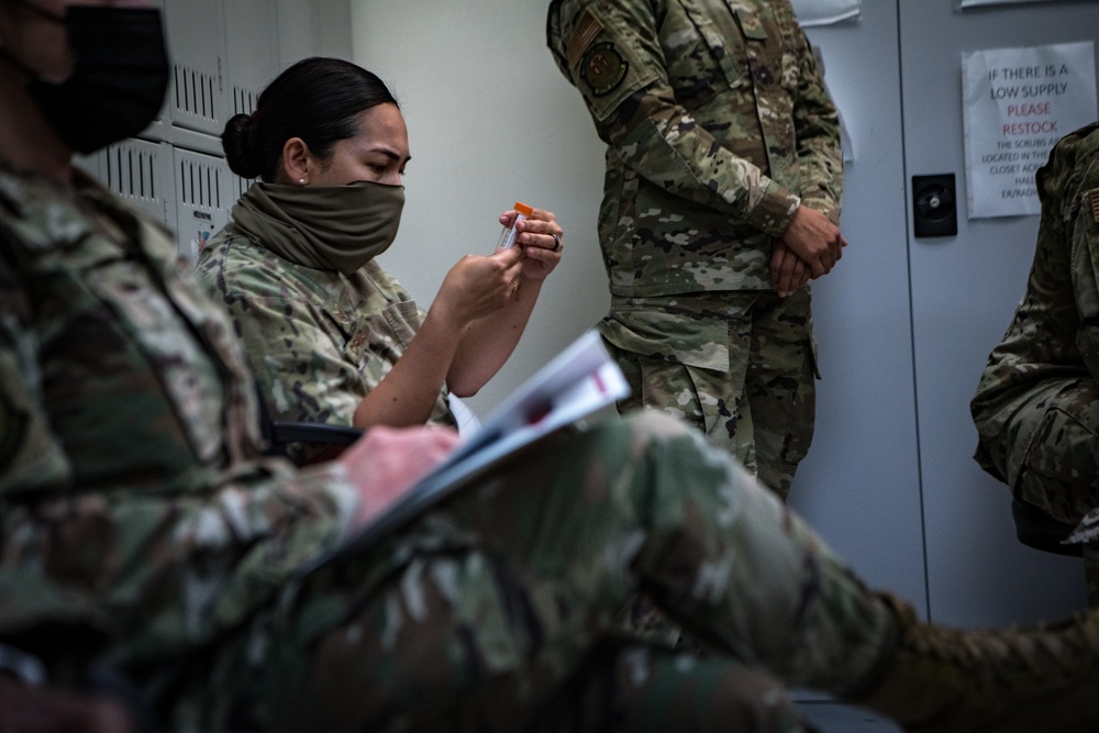 379th EMDG Airmen work to complete MedicX skills certifications