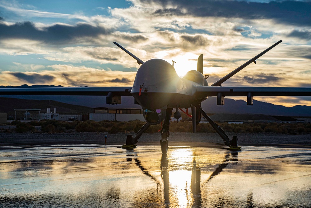 Reflections of an MQ-9 on a November Sunset