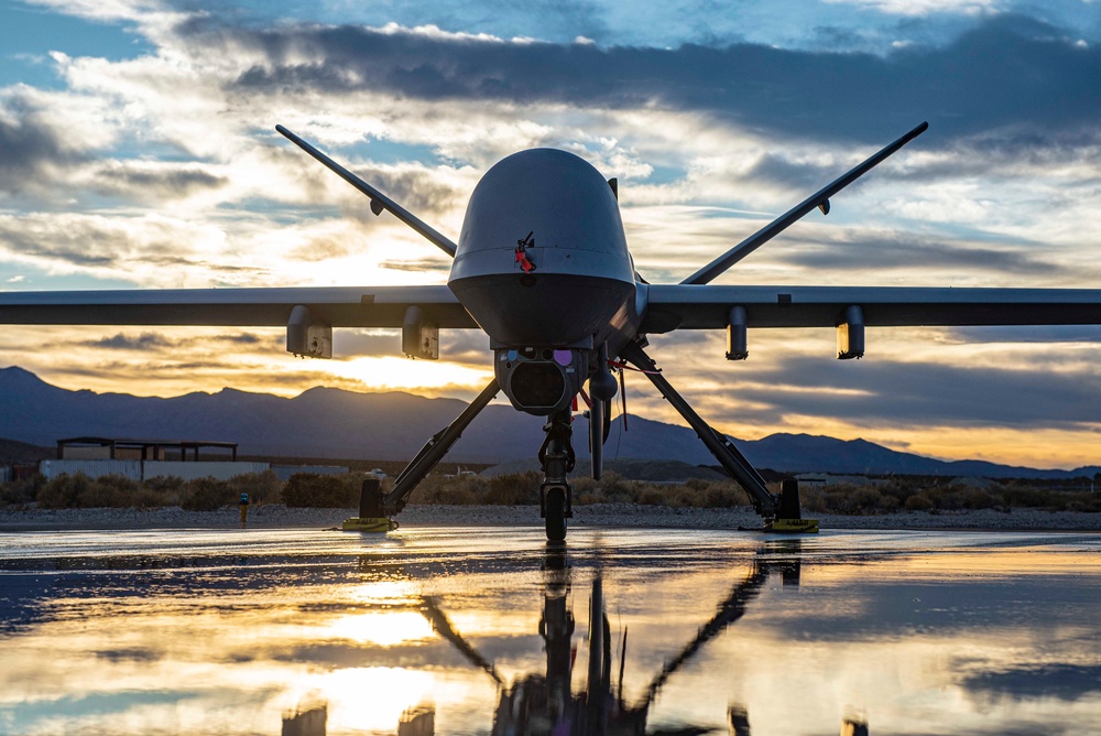 Reflections of an MQ-9 on a November Sunset