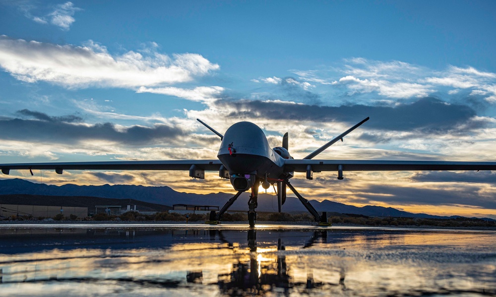 Reflections of an MQ-9 on a November Sunset