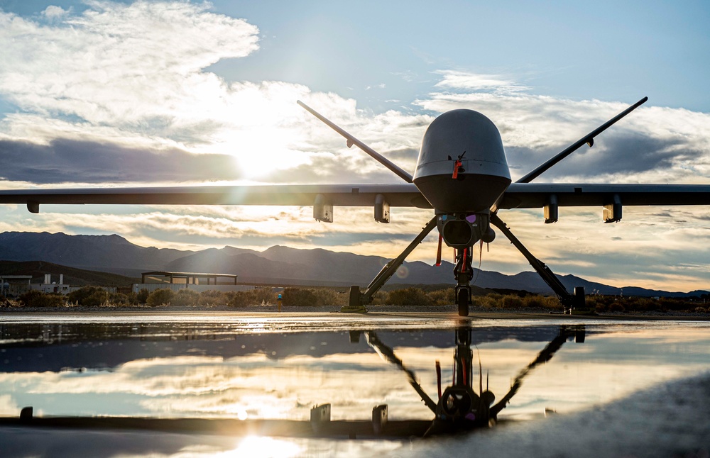 Reflections of an MQ-9 on a November Sunset