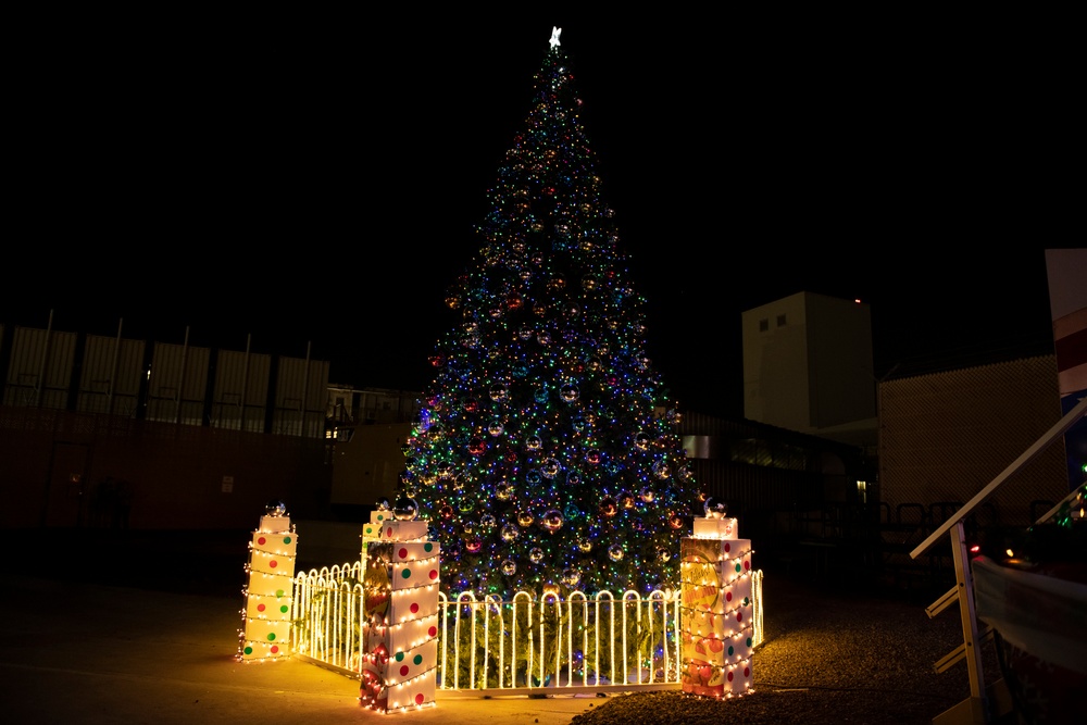 Camp Lemonnier Residents Gather for Christmas Tree Presentation