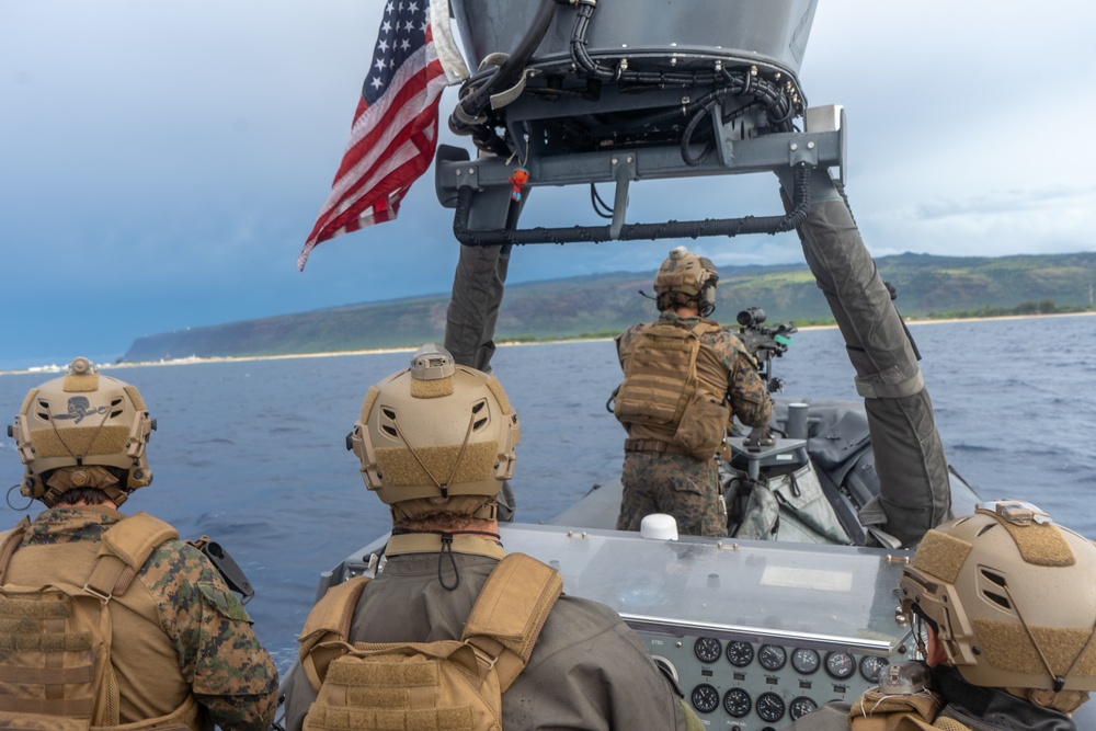 15th MEU ADR Marines conduct small boat training from USS Somerset