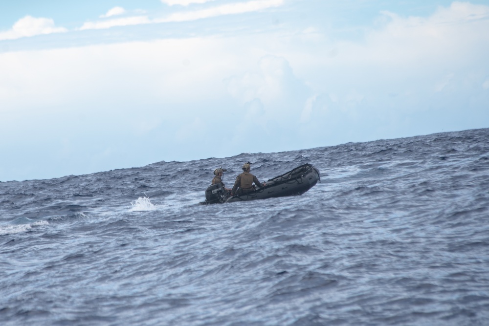 15th MEU ADR Marines conduct small boat training from USS Somerset