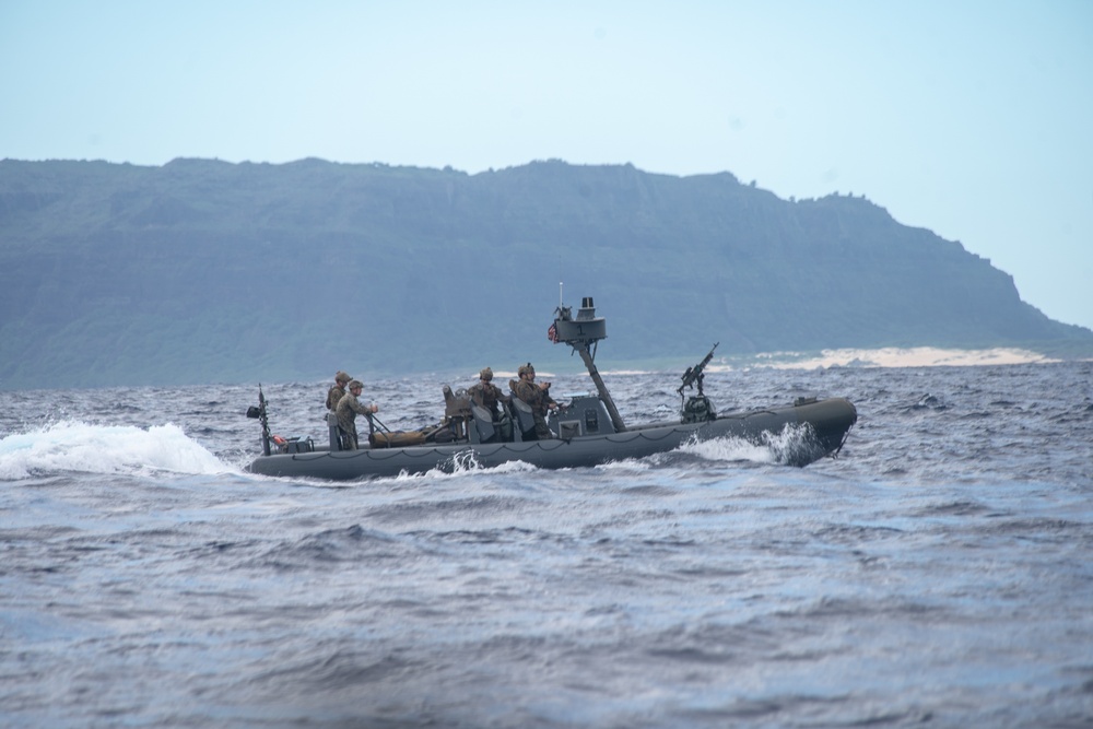 15th MEU ADR Marines conduct small boat training from USS Somerset