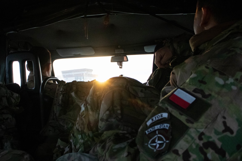 Polish soldiers patrol Kosovo-Serbia administrative boundary line