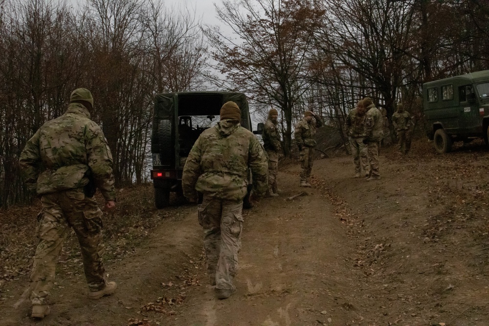 Polish soldiers patrol Kosovo-Serbia administrative boundary line