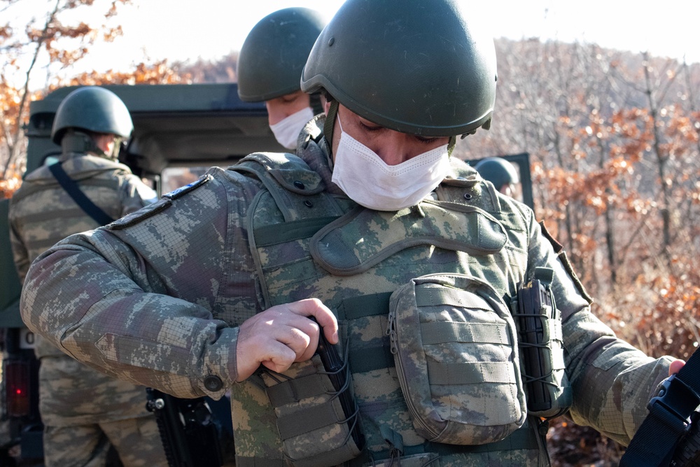 Turkish soldiers patrol Kosovo-Serbia administrative boundary line