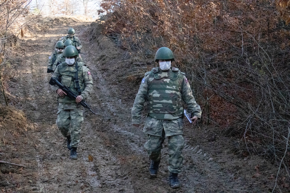 Turkish soldiers patrol Kosovo-Serbia administrative boundary line