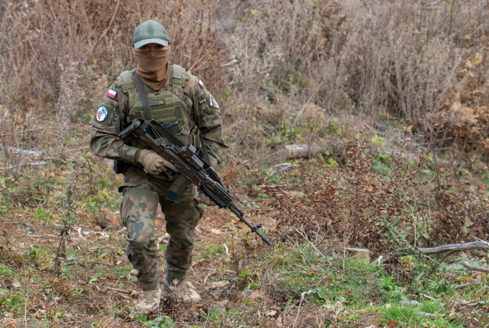 Polish soldiers patrol Kosovo-Serbia administrative boundary line