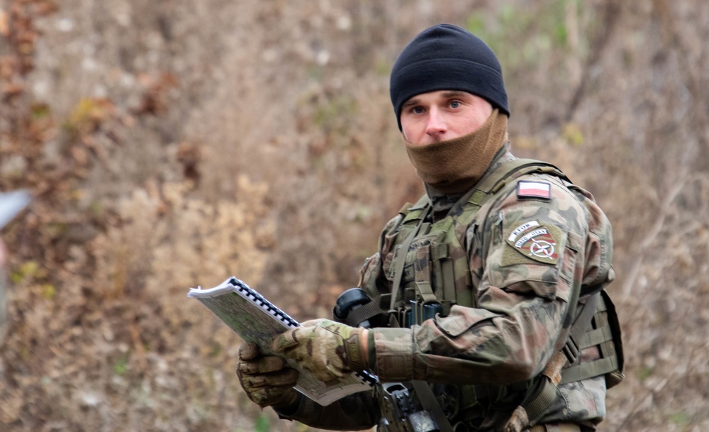 Polish soldiers patrol Kosovo-Serbia administrative boundary line