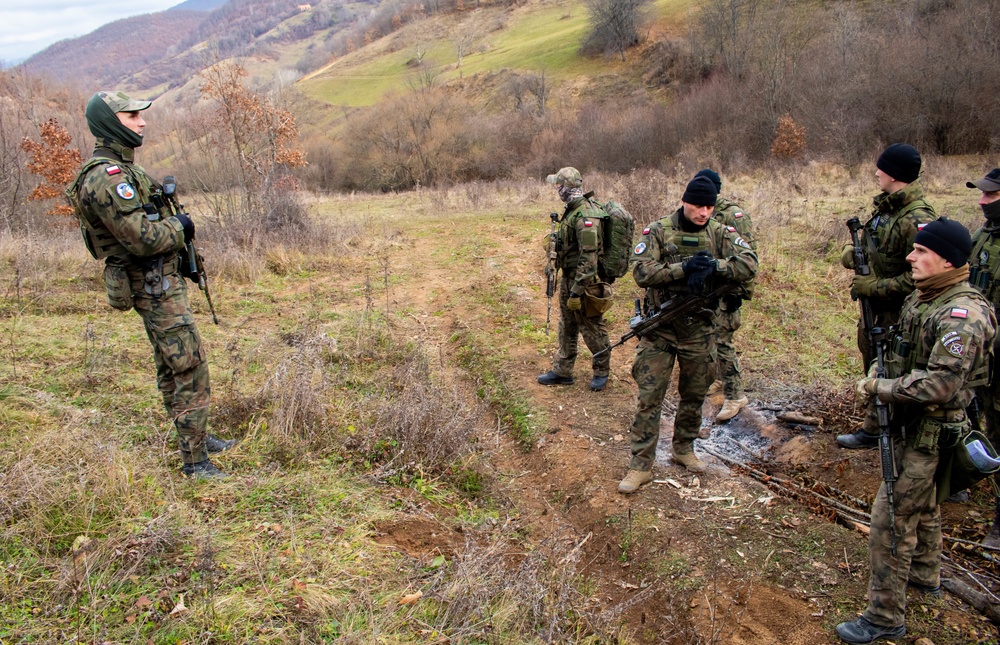 Polish soldiers patrol Kosovo-Serbia administrative boundary line