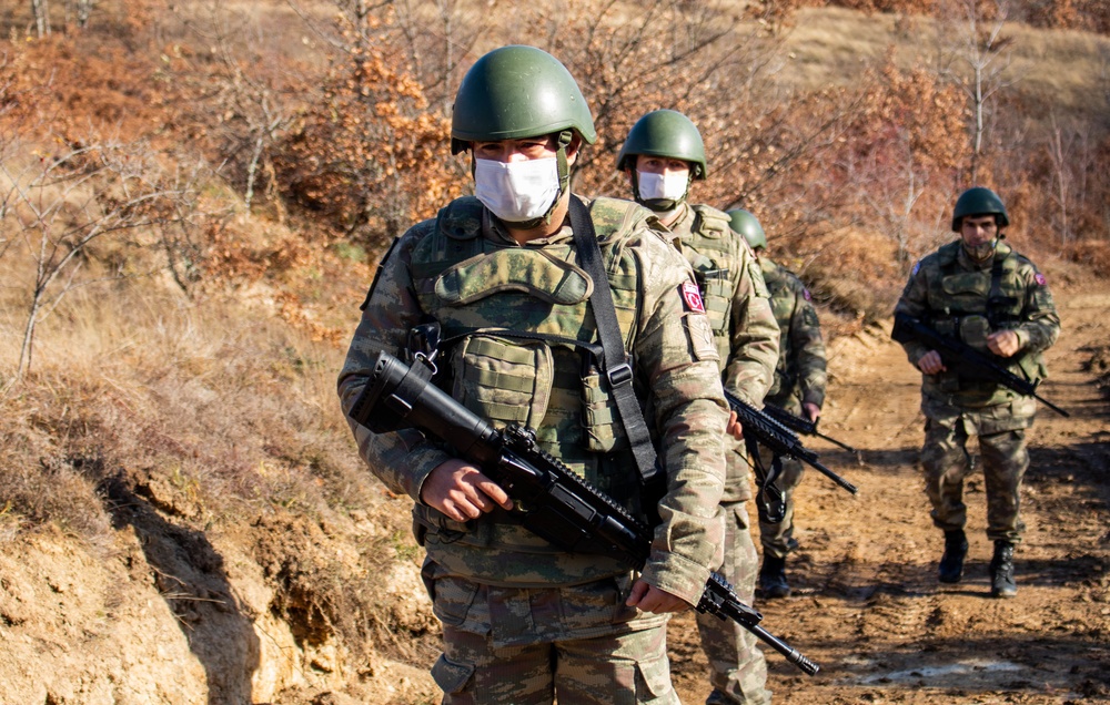 Turkish soldiers patrol Kosovo-Serbia administrative boundary line