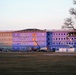 Construction on new barracks continues at sunrise at Fort McCoy