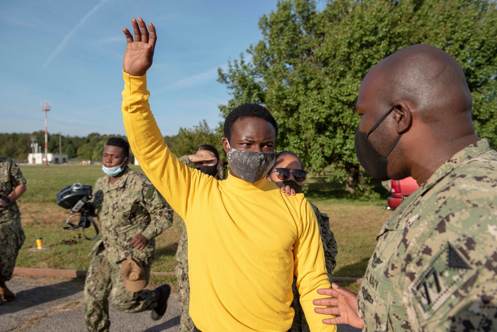 GHWB Sailors Participate in Fire Fighting Drill