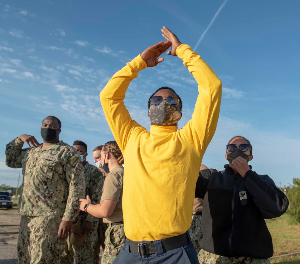 GHWB Sailors Participate in Fire Fighting Drill