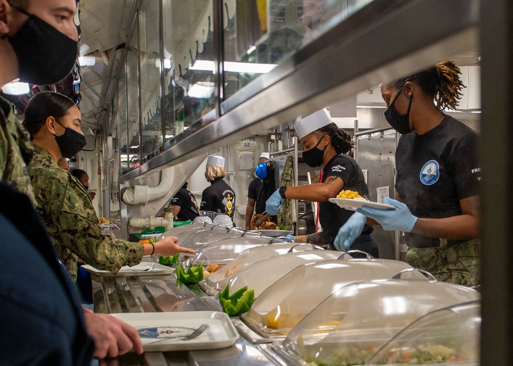 GHWB Sailors Serve Meals