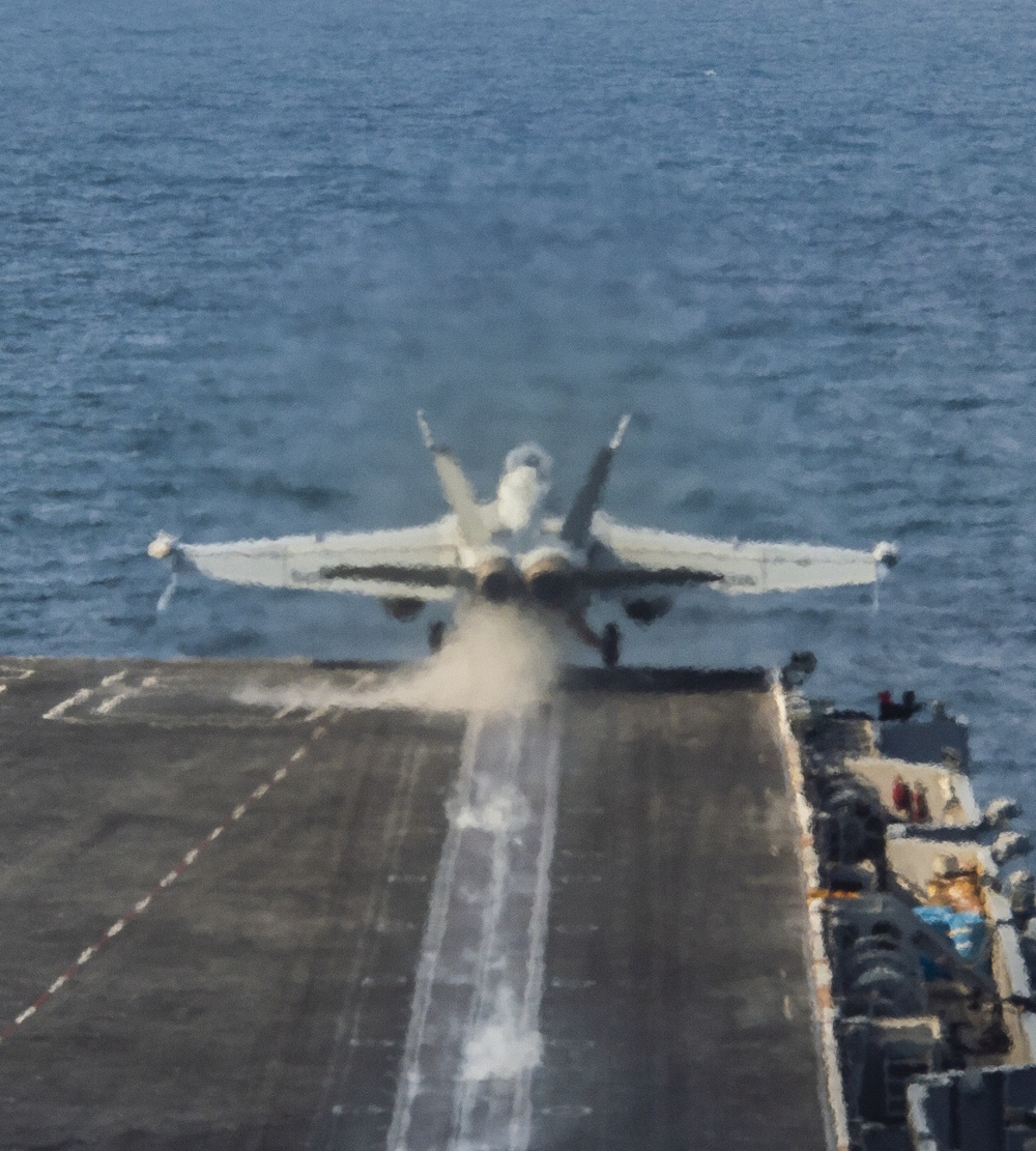 Aircraft Takes Off From Flight Deck