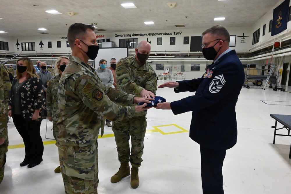 CMSgt Jeff Miller retires after 40 years of Military service