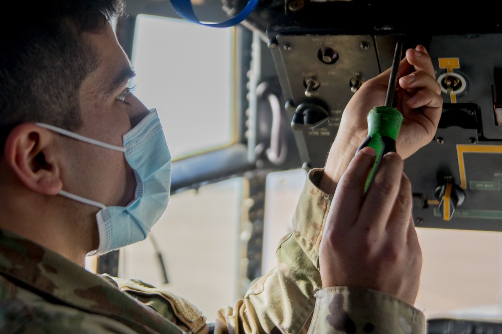 136th Airlift Wing Airmen Conduct Maintenance on C-130H2 Hercules