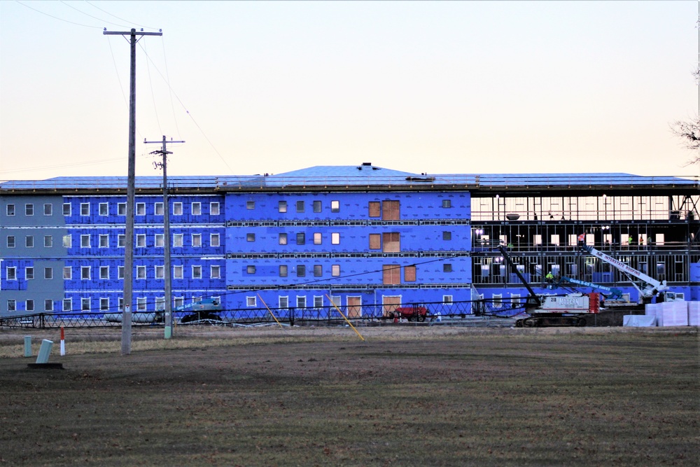 Ongoing Army Corps of Engineers barracks construction project at Fort McCoy