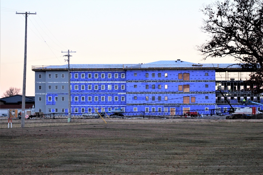 Ongoing Army Corps of Engineers barracks construction project at Fort McCoy