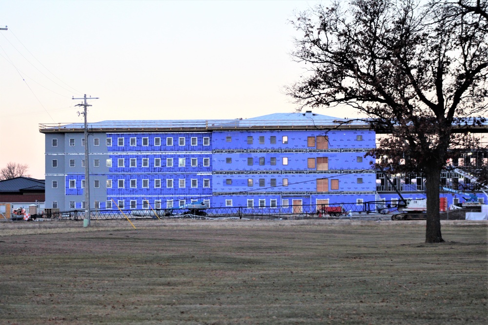 Ongoing Army Corps of Engineers barracks construction project at Fort McCoy