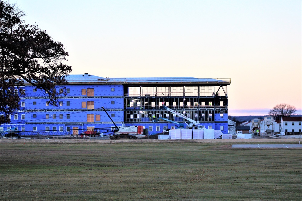 Ongoing Army Corps of Engineers barracks construction project at Fort McCoy