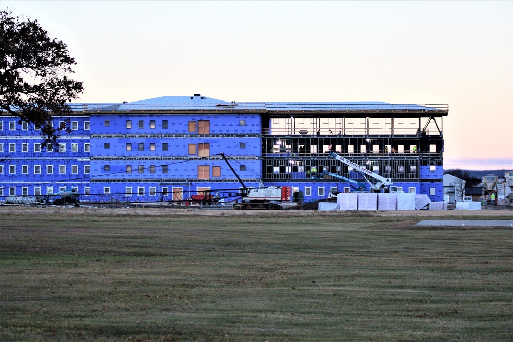 Ongoing Army Corps of Engineers barracks construction project at Fort McCoy