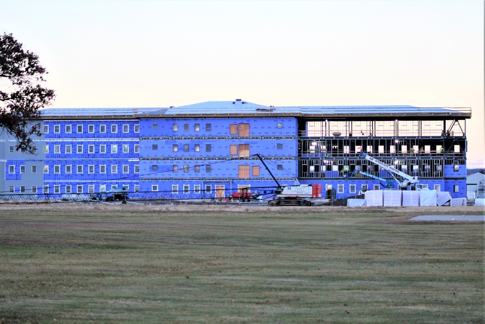 Ongoing Army Corps of Engineers barracks construction project at Fort McCoy