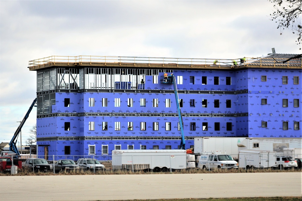 Ongoing Army Corps of Engineers barracks construction project at Fort McCoy