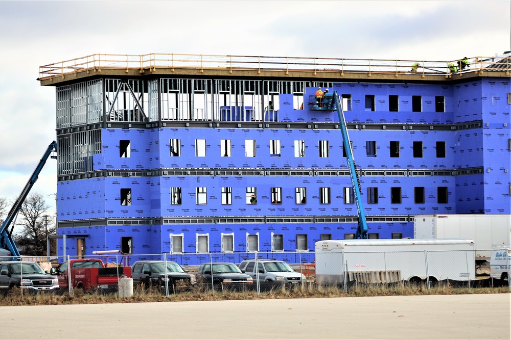 Ongoing Army Corps of Engineers barracks construction project at Fort McCoy