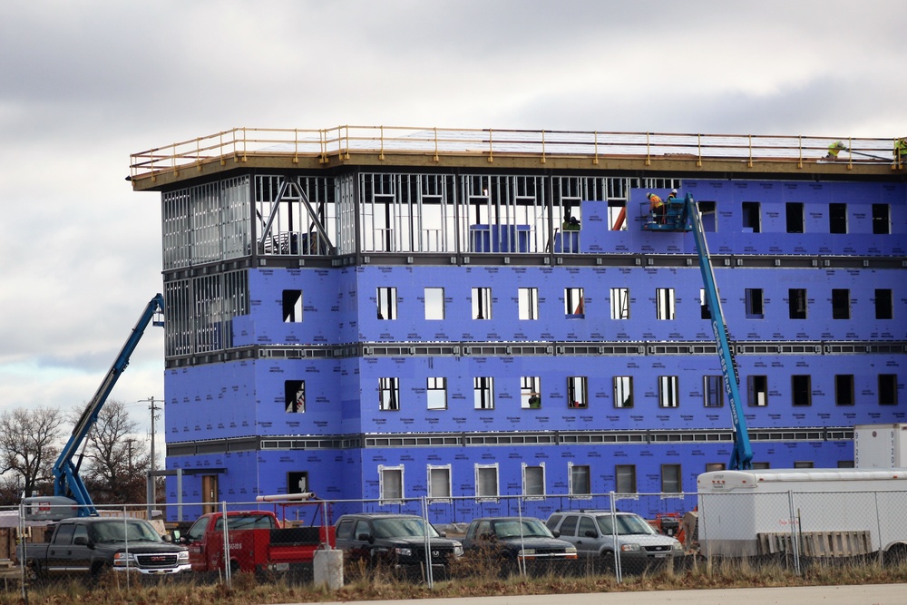 Ongoing Army Corps of Engineers barracks construction project at Fort McCoy