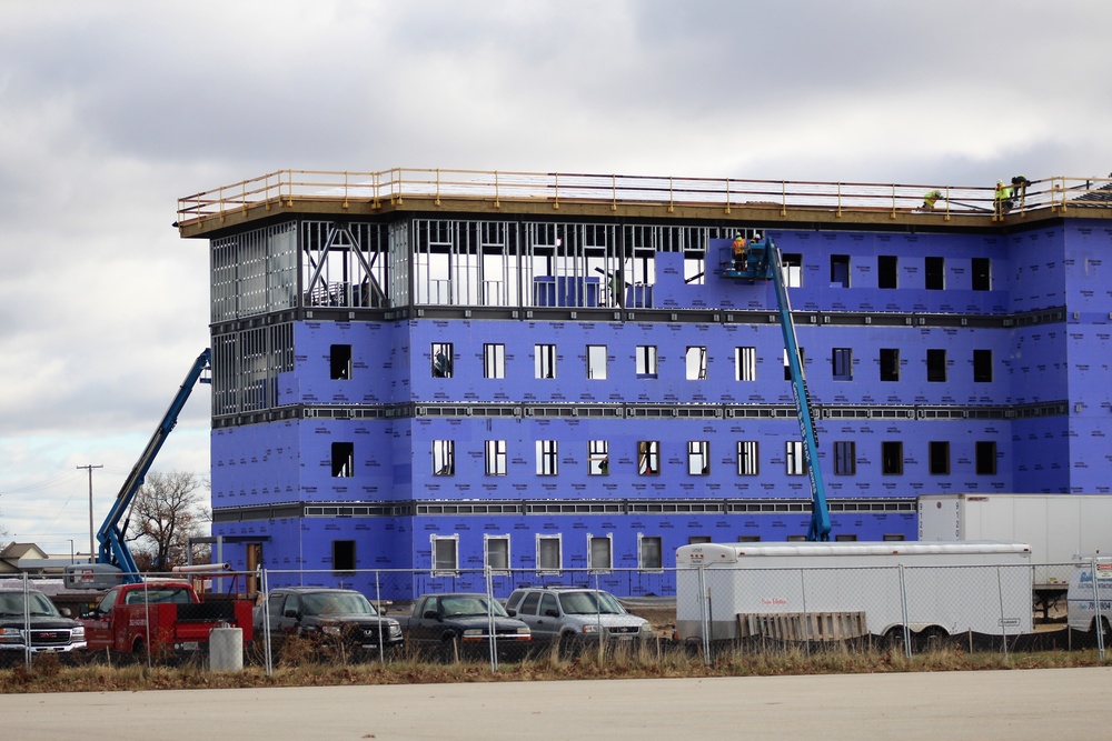 Ongoing Army Corps of Engineers barracks construction project at Fort McCoy