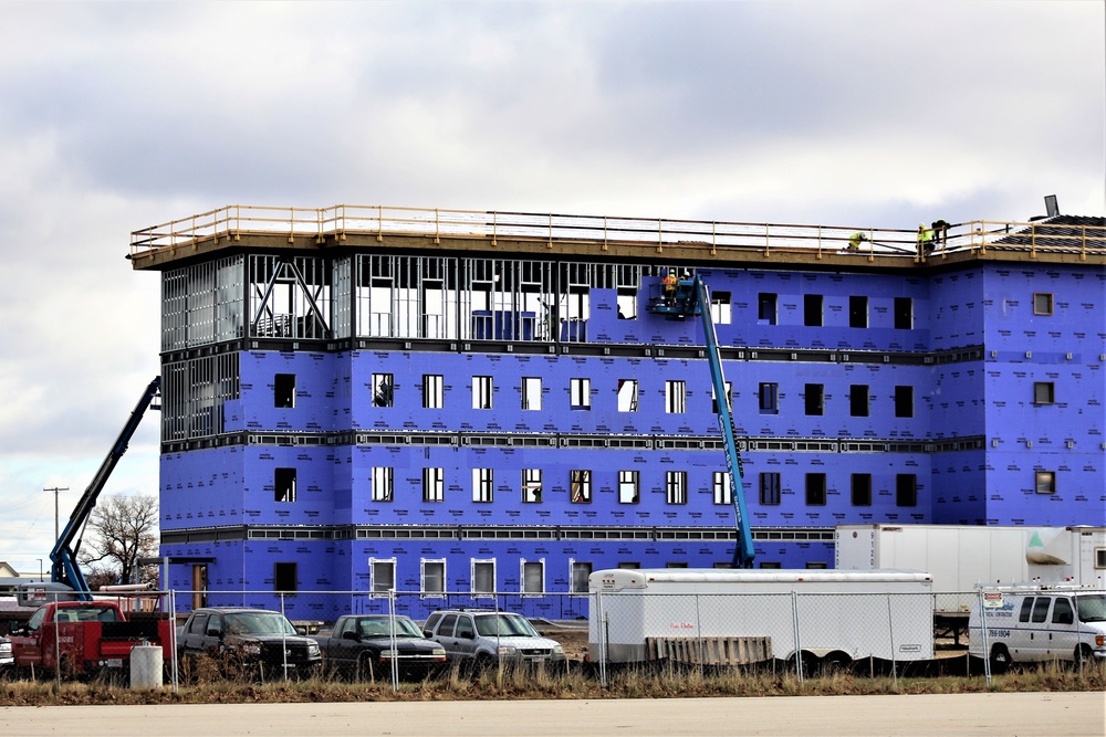 Ongoing Army Corps of Engineers barracks construction project at Fort McCoy