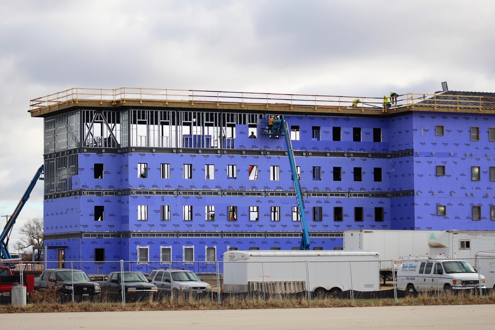 Ongoing Army Corps of Engineers barracks construction project at Fort McCoy