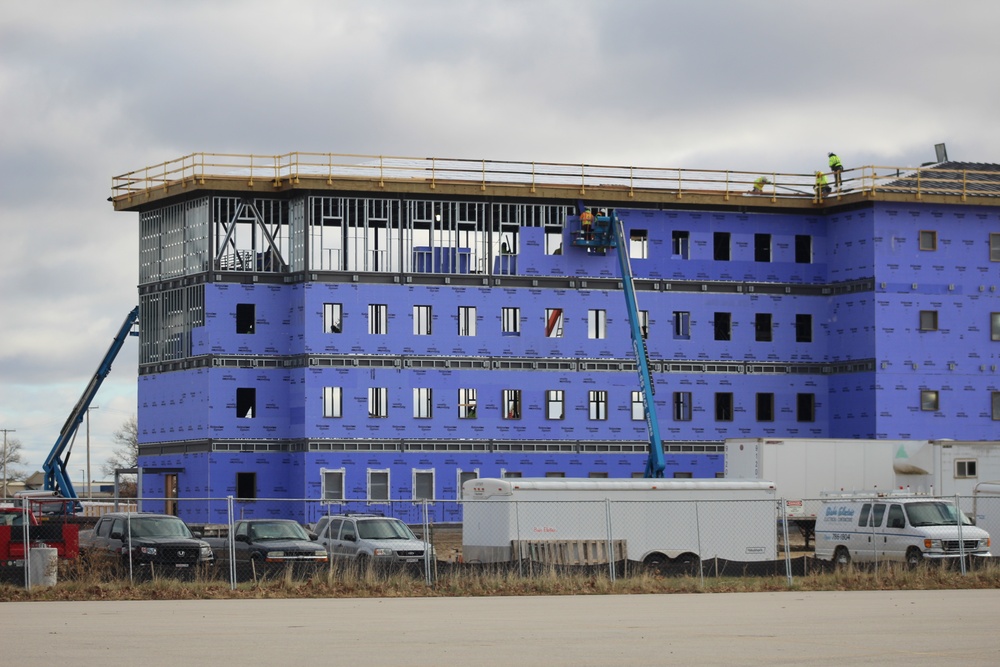 Ongoing Army Corps of Engineers barracks construction project at Fort McCoy