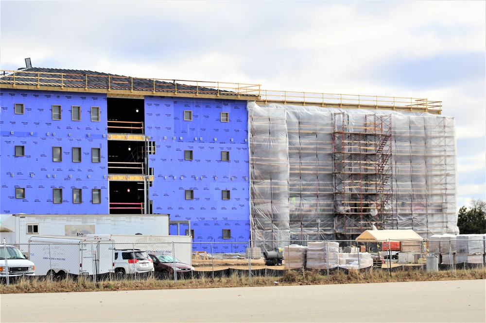 Ongoing Army Corps of Engineers barracks construction project at Fort McCoy