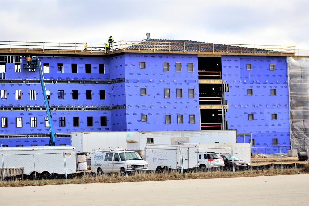 Ongoing Army Corps of Engineers barracks construction project at Fort McCoy