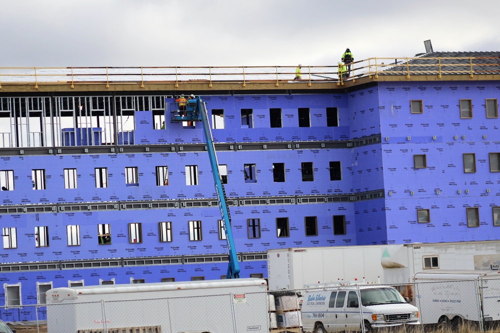 Ongoing Army Corps of Engineers barracks construction project at Fort McCoy