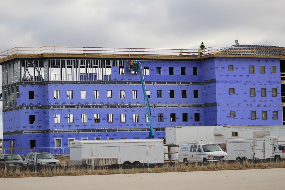 Ongoing Army Corps of Engineers barracks construction project at Fort McCoy