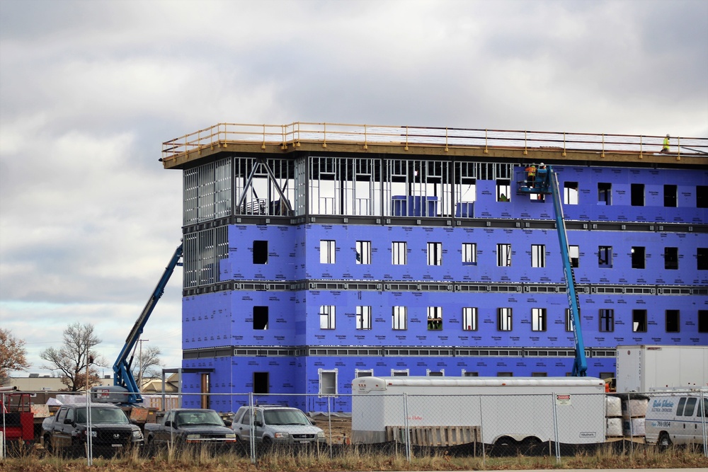 Ongoing Army Corps of Engineers barracks construction project at Fort McCoy