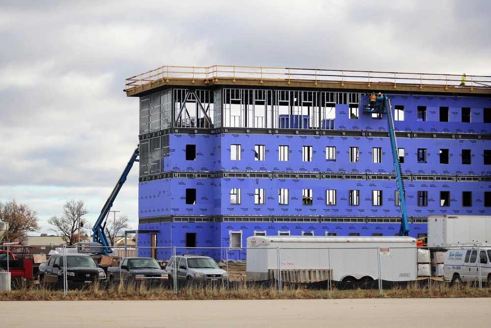 Ongoing Army Corps of Engineers barracks construction project at Fort McCoy