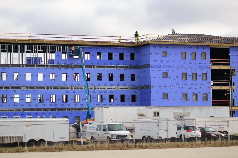 Ongoing Army Corps of Engineers barracks construction project at Fort McCoy