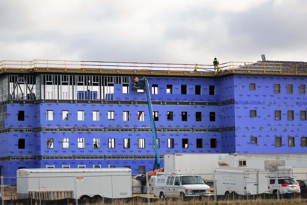 Ongoing Army Corps of Engineers barracks construction project at Fort McCoy